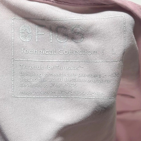 FIGS Leon Pocket Scrub Top Mens Large Marbled Rose Pink - Picture 4 of 4